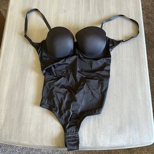 Women’s slimming thong style, open back bodysuit. Size large